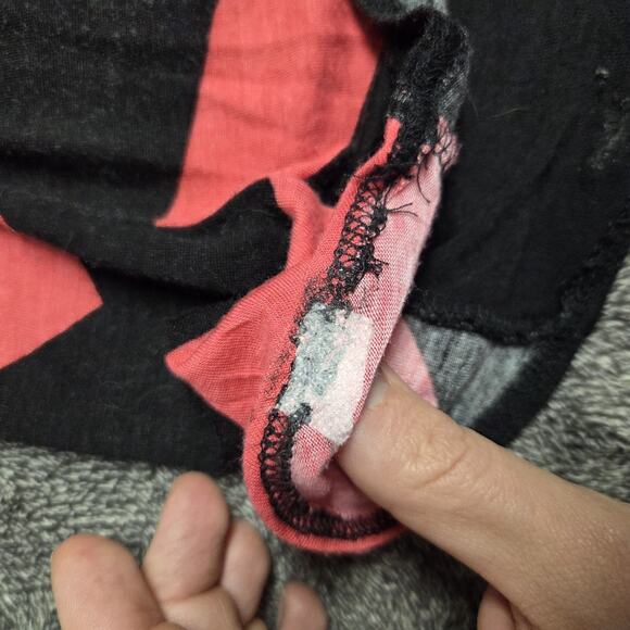 Love J USA Red And Black Stripe Open Back Short Sleeve Top Size Small - Picture 5 of 7